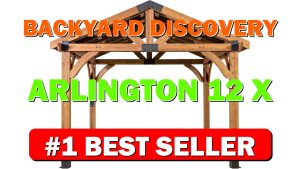 Backyard Discovery Arlington 12' x 12' Cedar Wood Outdoor Gazebo Pavilion with - B084RFX6TV