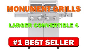 Monument Grills Larger Convertible 4 Burner Natural Gas Grill Stainless Steel Cabinet - B084ZWRSSY