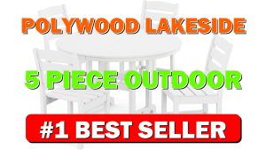 POLYWOOD Lakeside 5-Piece Outdoor Dining Set, Recycled HDPE Plastic Patio Furniture, Bi - B085FZ5SBH
