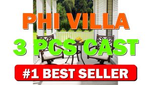 PHI VILLA 3 Pcs Cast Aluminum Patio Bistro Set, 2 Extra Wide - B08GYFZGHJ
