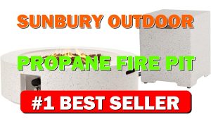 SUNBURY Outdoor Propane Fire Pit Table, 42 Inch 50000 BTU Round Spotted - B08TWM6DCW