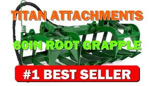 Titan Attachments 60in Root Grapple Bucket Attachment Fits John Deere Loaders, Hook - B08Z5RJDR2