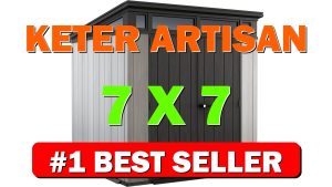 Keter Artisan 7 x 7 Foot Large Modern Design Outdoor Shed with - B097QGHGG7