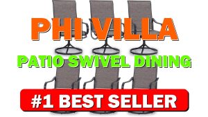 PHI VILLA Patio Swivel Dining Chairs Set of 6 Outdoor Metal Chair - B09986CL12
