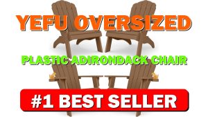 YEFU Oversized Plastic Adirondack Chair Set of 4 with Cup-Holder, Weather Resistant, - B09QMFPLCQ