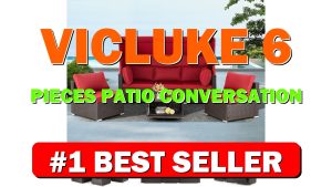 Vicluke 6 Pieces Patio Conversation Sets, Rectangle Wicker Daybed with Canopy, Adjustab - B09ZDXLRH5