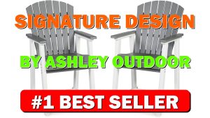 Signature Design by Ashley Outdoor Transville HDPE Patio Barstool, 2 Count, Gray - B0B1KZJXPP