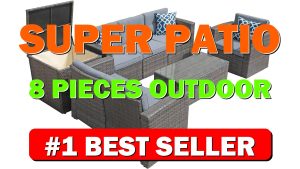Super Patio 8 Pieces Outdoor Patio Furniture Set, Wicker Patio Conversation Sets - B0B1TVN5XK