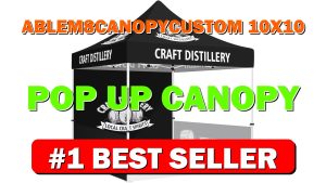 ABLEM8CANOPYCustom 10x10 Pop Up Canopy Tent with Logo, Heavy Duty 600D Waterproof - B0BM3HQCQR