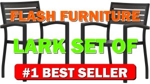 Flash Furniture Lark Set of 2 Stackable Aluminum Patio Chairs All-Weather - B0BNW1PT5J