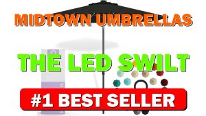 Midtown Umbrellas The LED Swilt 10 Feet Patio Umbrella With Sunbrella Black - B0BRP6HV88