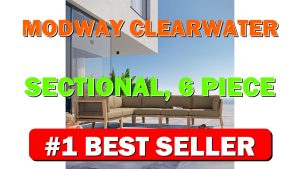 Modway Clearwater Sectional, 6-Piece L-Shaped, Gray Light Brown - B0BSVHL6TR