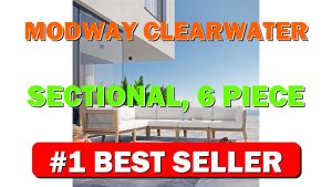 Modway Clearwater Sectional, 6-Piece L-Shaped, Gray White - B0BSVJCBWR