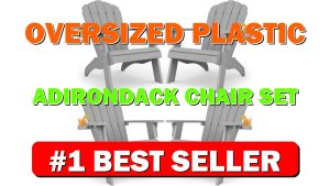 Oversized Plastic Adirondack Chair Set of 2 with Cup-Holder (Large Dual-Purpose), Weath - B0BW3MY5NF