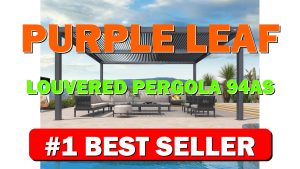 PURPLE LEAF Louvered Pergola 94AS 12' x 16' Outdoor Aluminum Pergola with - B0BX5V2FD7
