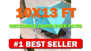 10x13 FT Rectangle Cantilever Patio Umbrella with Cross Base and Cover Included - B0BX8JJB6P