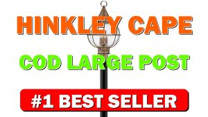 Hinkley Cape Cod Large Post/Pier Mount Onion Lantern, Clear Seedy Glass, Wet - B0C6VM2374