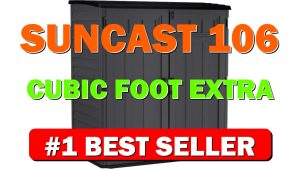 Suncast 106 Cubic Foot Extra Large Vertical Shed Outdoor Waterproof Resin Storage - B0CGKLSJZN