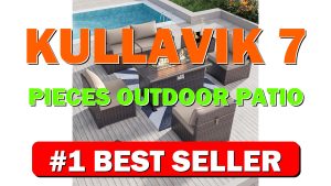 Kullavik 7 Pieces Outdoor Patio Furniture Set with 43" 55000BTU Gas Propane - B0CKDMZ4N8