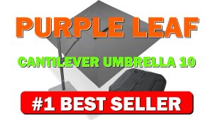 PURPLE LEAF Cantilever Umbrella 10' x 13' Rectangle, Heavy Duty, Grey, - B0CMXKZZ4W