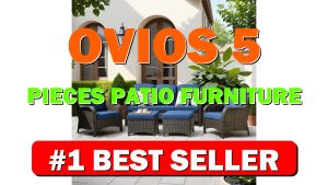 ovios 5-Pieces Patio Furniture Set, Outdoor Wicker Sofa Couch with Chairs Ottomans - B0CN2M2VH1