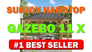 Sunjoy Hardtop Gazebo 11 x 11 ft. Cedar Framed Wood Gazebo with - B0CP3HXR63
