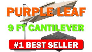 PURPLE LEAF 9 FT Cantilever Patio Umbrellas with Base Included, Large Square - B0CPM4MFQL