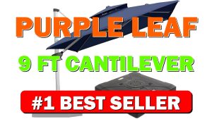 PURPLE LEAF 9 FT Cantilever Patio Umbrellas with Base Included, Large Square - B0CPM51T66