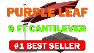PURPLE LEAF 9 FT Cantilever Patio Umbrellas with Base Included, Large Square - B0CPPFC99Y