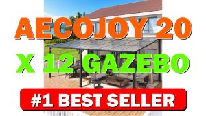 AECOJOY 20' x 12' Gazebo for Patio, Large Wall-Mounted Hard Top Lean-to - B0CQWYGG28