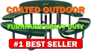 Coated Outdoor Furniture Heavy-Duty Portable Outdoor Picnic Table with Umbrella Hole, E - B0CRMKDW5R
