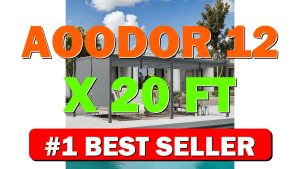 Aoodor 12 x 20 ft Outdoor Pergola with Retractable Shade Canopy, Dark - B0CRTRCH5L