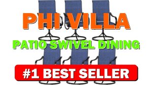 PHI VILLA Patio Swivel Dining Chairs Set of 6, All Weather Outdoor - B0CS3CYN18