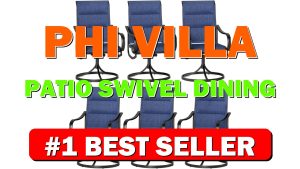 PHI VILLA Patio Swivel Dining Chairs Set of 6, All Weather Outdoor - B0CS3FLKRW