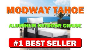 Modway Tahoe Aluminum Outdoor Chaise Lounge in Gray White with Weather-Resistant Cushio - B0CT6C8Z8G