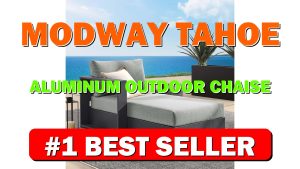Modway Tahoe Aluminum Outdoor Chaise Lounge Gray with Weather-Resistant Cushions, Modul - B0CT6CLZMP