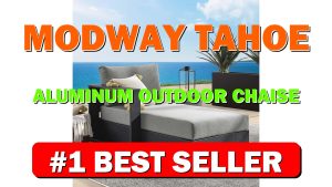 Modway Tahoe Aluminum Outdoor Chaise Lounge in Gray Charcoal with Weather-Resistant Cus - B0CT6DVH9G
