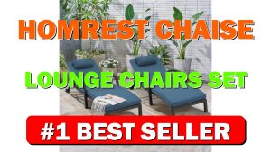 HOMREST Chaise Lounge Chairs Set of 2, PE Rattan Wicker Patio Lounge - B0CTTQF8JR