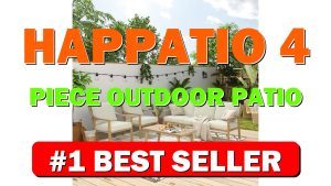 HAPPATIO 4-Piece Outdoor Patio Furniture Set for 5, Aluminum Outdoor Conversation Set - B0CV417L8X