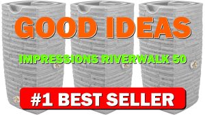 Good Ideas Impressions Riverwalk 50 Gallon Faux Slate Surface Dual Spigot Rain - B0CV81STRB