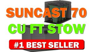 Suncast 70 Cu Ft Stow-Away Horizontal Outdoor Shed Small Outdoor Storage - B0CVSDSPHC