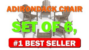 Adirondack Chair Set of 6, All Weather HDPE Fire Pit Chairs, Oversized - B0CX8KRDFG