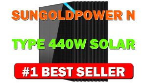 SUNGOLDPOWER N-Type 440W Solar Panel 10PCS,16BB Monocrystalline Grade A Cell,Black,IP68 - B0D2W526RW