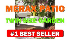 Merax Patio Twin Size Garden Swing Bed Wood Porch Swing Loveseat Chair - B0D421RZWV