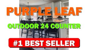 PURPLE LEAF Outdoor 24" Counter Height Bar Stools Chair Set of 4, - B0D472XSVM