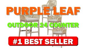 PURPLE LEAF Outdoor 24" Counter Height Bar Stools Chair Set of 4, - B0D4738VG1