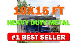 10x15 FT Heavy Duty Metal Carport Kits with Galvanized Steel Roof and - B0D48HC3NP