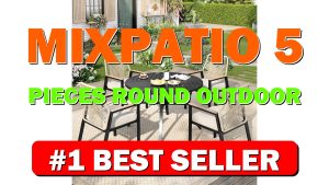 MIXPATIO 5 Pieces Round Outdoor Dining Set for 4, Patio Dining Set - B0DCF875JP