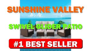 SUNSHINE VALLEY Swivel Glider Patio Furniture Set Outdoor Furniture Brown Wicker Rattan - B0DCG7HDWH