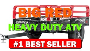 Big RED Heavy Duty ATV Trailer Steel Dump Cart: Yard Garden Trailer - B0DK46N3Z9